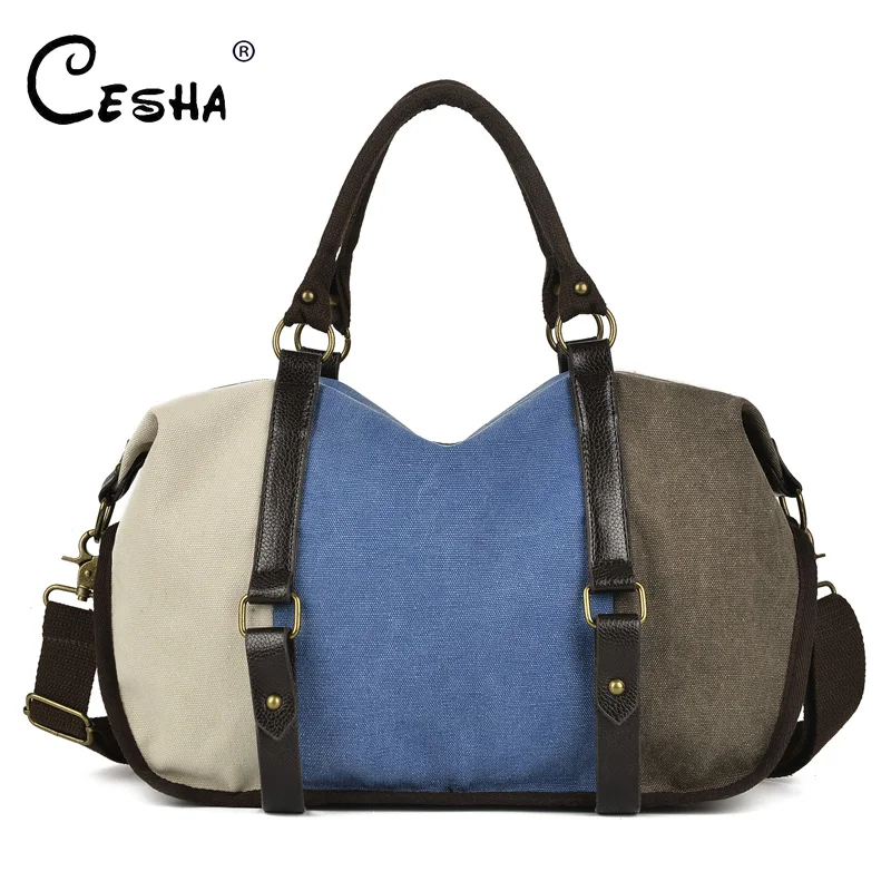 

CESHA Fashion Patchwork Women Handbag High Quality Waterproof Canvas Travel Bag Female Large Capacity Panelled Shoulder Bag