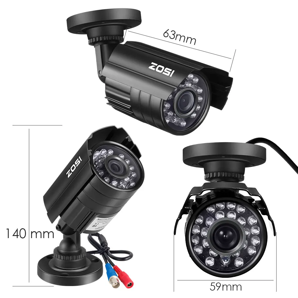 ZOSI 8CH CCTV система 1080N HDMI TVI CCTV DVR 8 шт 720P уличная инфракрасная камера видеонаблюдения 1280 TVL камера система видеонаблюдения