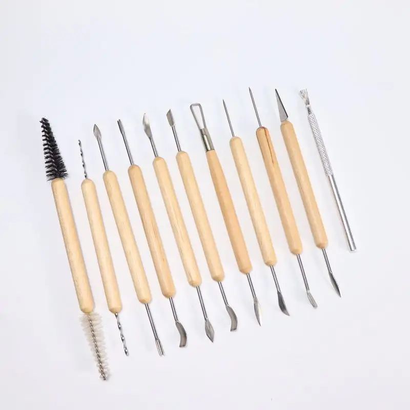 

11pcs Clay Sculpting Kit Sculpt Smoothing Wax Carving Pottery Ceramic Tools Polymer Shapers Modeling Carved Tool Perfect