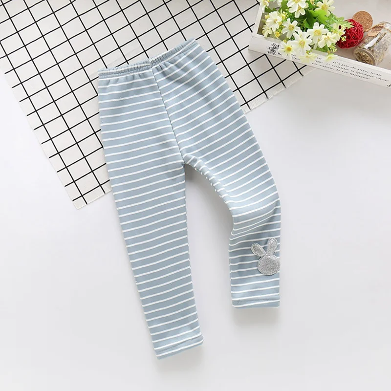 Toddler Baby Girls Leggings Warm Stripe Cute Cartoon Pattern Stretchy Clothes Trousers Pants for Girls - Цвет: BL