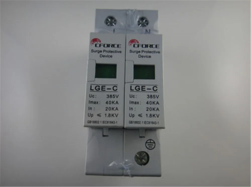 

1PCS 2P 20~40KA Din Rail Surge Protection Lightning Arrester Din-rail mount