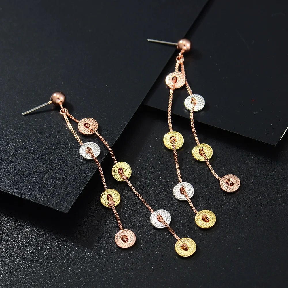 Viennois Gold Silver Color Women Stud Earrings Female Mixed Colors Long Earrings Christams Jewelry for Girls