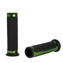 Пара Зеленый алюминиевый зернистый резиновый руль для мотоцикла рукоятки 7/" 22 мм