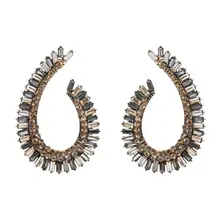 Дизайн 4 цвета стеклянные хрустальные шпильки геометрической формы серьги для женщин модные ювелирные изделия Богемия Макси коллекция серьги аксессуары