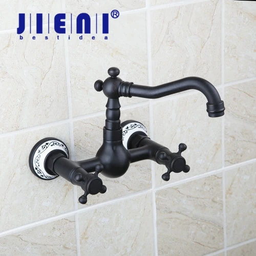 

Short Kitchen Swivel 360 Spout Wall Mounted Oil Rubbed Black Bronze Bathroom Basin Sink Vessel Bathtub Torneira Tap Mixer Faucet