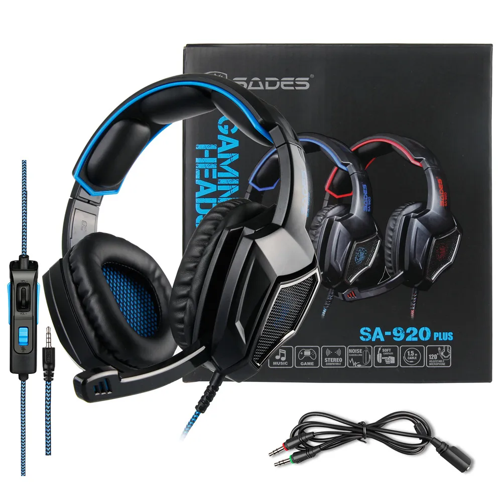 Игровая гарнитура SADES SA920 Plus для PS4 игровые наушники с микрофоном Xbox one ПК телефона
