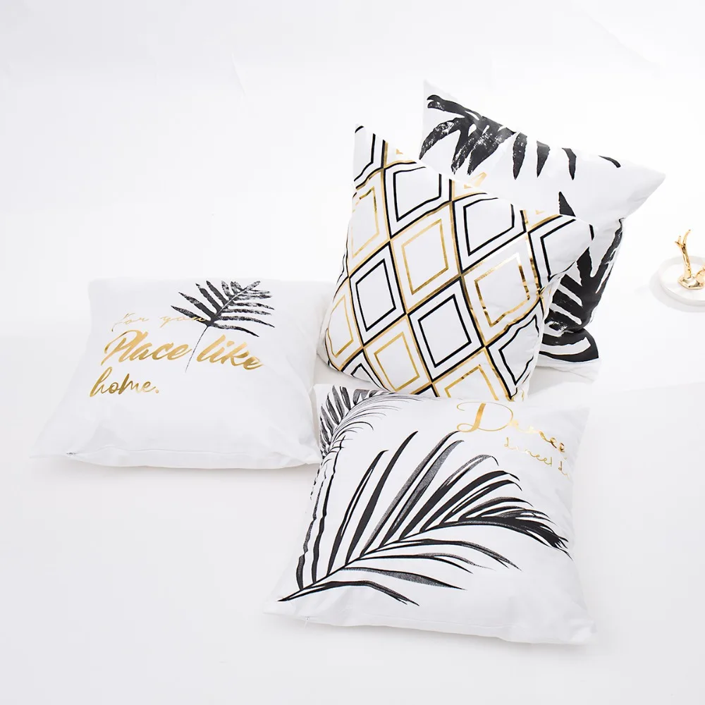 

2019 creative Simple Ink painting design Bronzing Pillowcase Nordic Style Bedroom Home Decorative