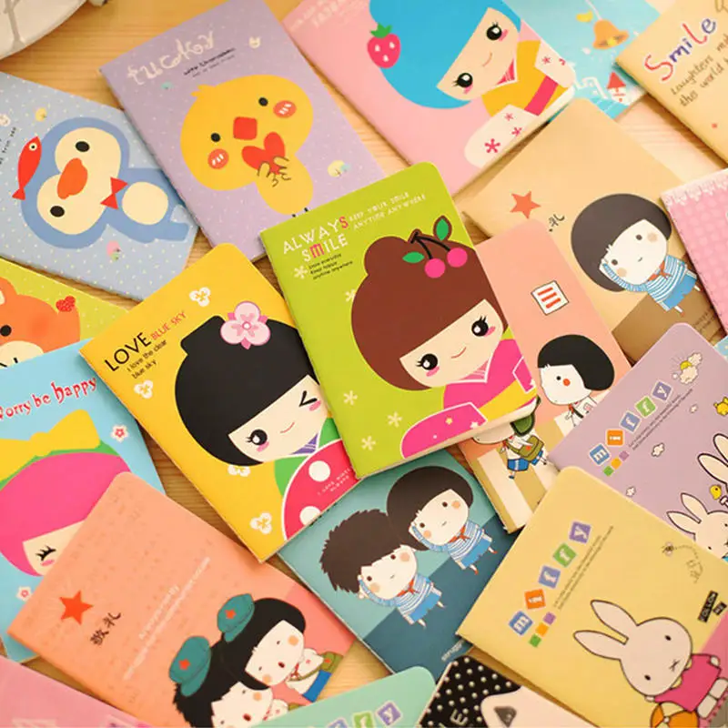10pcs Notebook Notepads Kawaii Cute Cartoon Book Office Stationery Memo Diary Planner Notepad