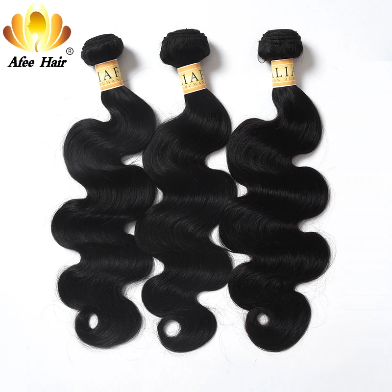 AliAfee Indian Body Wave 3 Bundles deal Non Remy Hair Weave 8'' 28
