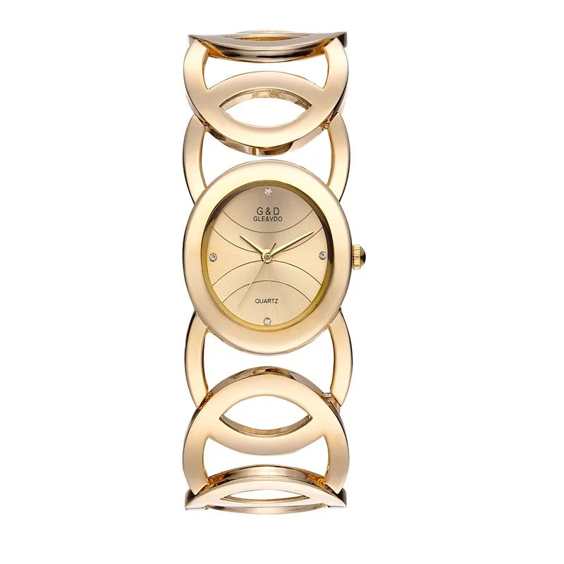 Реальные фотографии! Супер модные кварцевые повседневные наручные часы G& D брендовые стальные Аналоговые кварцевые часы Женская Мода Relojes de mujer