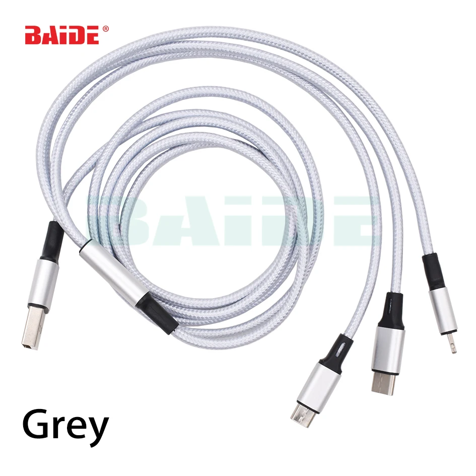 Хорошее качество USB кабель для iPhone X XS 8 7 Быстрая зарядка 3 в 1 Micro usb type c type-c для Android телефон зарядное устройство кабель