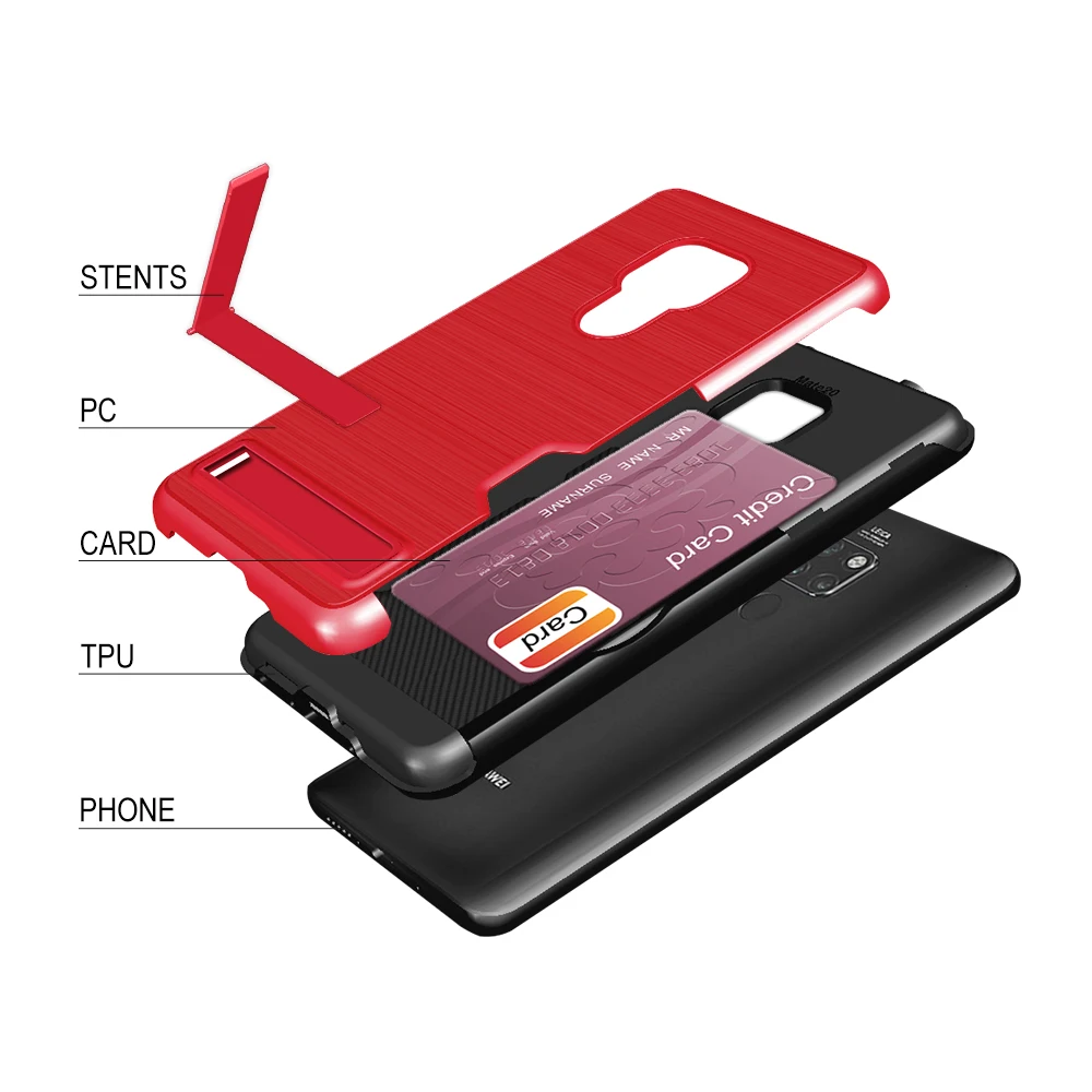 Coque для huawei Коврики 20 Гибридный Броня чехол телефона huawei Коврики 20 HMA-L29 HMA-L09 держатель для карт Стенд бампер чехол ИМА L29 L09 принципиально