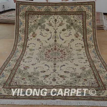 Yilong 6'x9 'Восточный ковёр из шелка и шерсти ручной работы Изысканные шерстяные ковры(1396