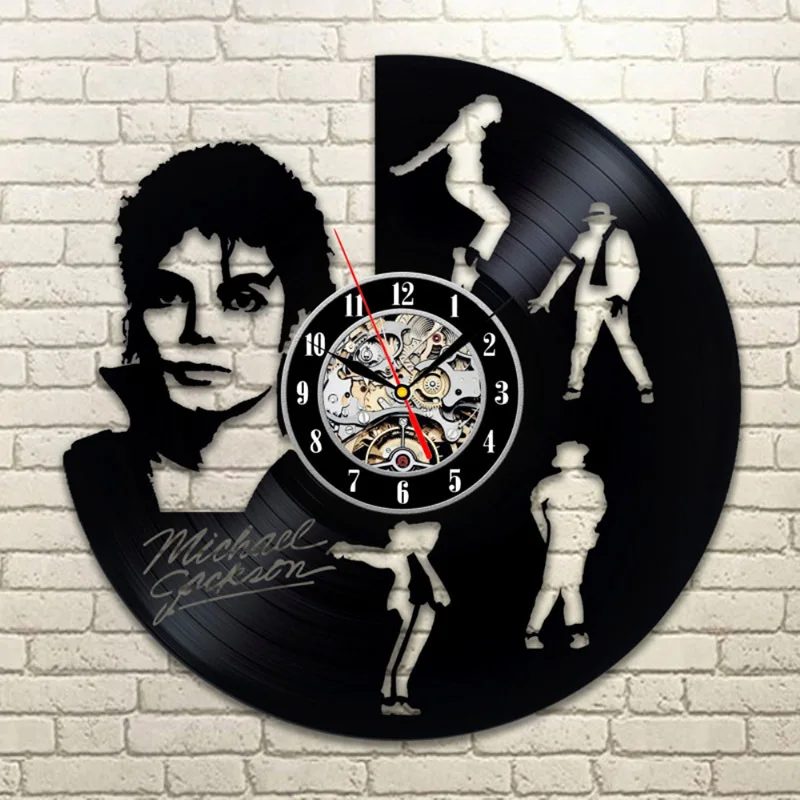 

Dancing Michael Jackson Design Vinyl LED Record Wall Clock Creative Hanging Clocks Antique Art Home Decor Round Hollow Clock