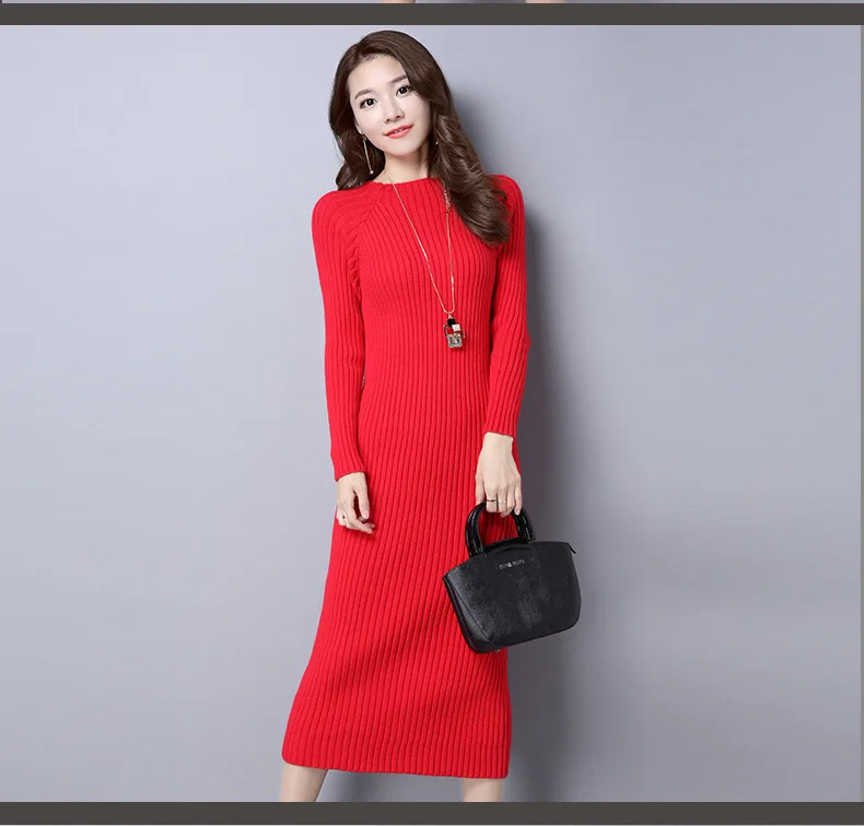 winter sweater dress long pure color Women Dresses pink red Elegant soft Knitted Sweater Dress Bodycon Slim Midi Vestidos winter sweater dress long pure color Women Dresses pink red Elegant soft Knitted Sweater Dress Bodycon Slim Midi Vestidos