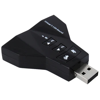 

New Virtual 7.1 CH Channel USB 2.0 3D Audio Sound Card Adapter Mic Speaker