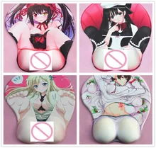 2017 new version Japanese anime 3d mouse pad wristbands Cartoon Creative sexy mouse pad Chest beauty mouse pad Free Shipping