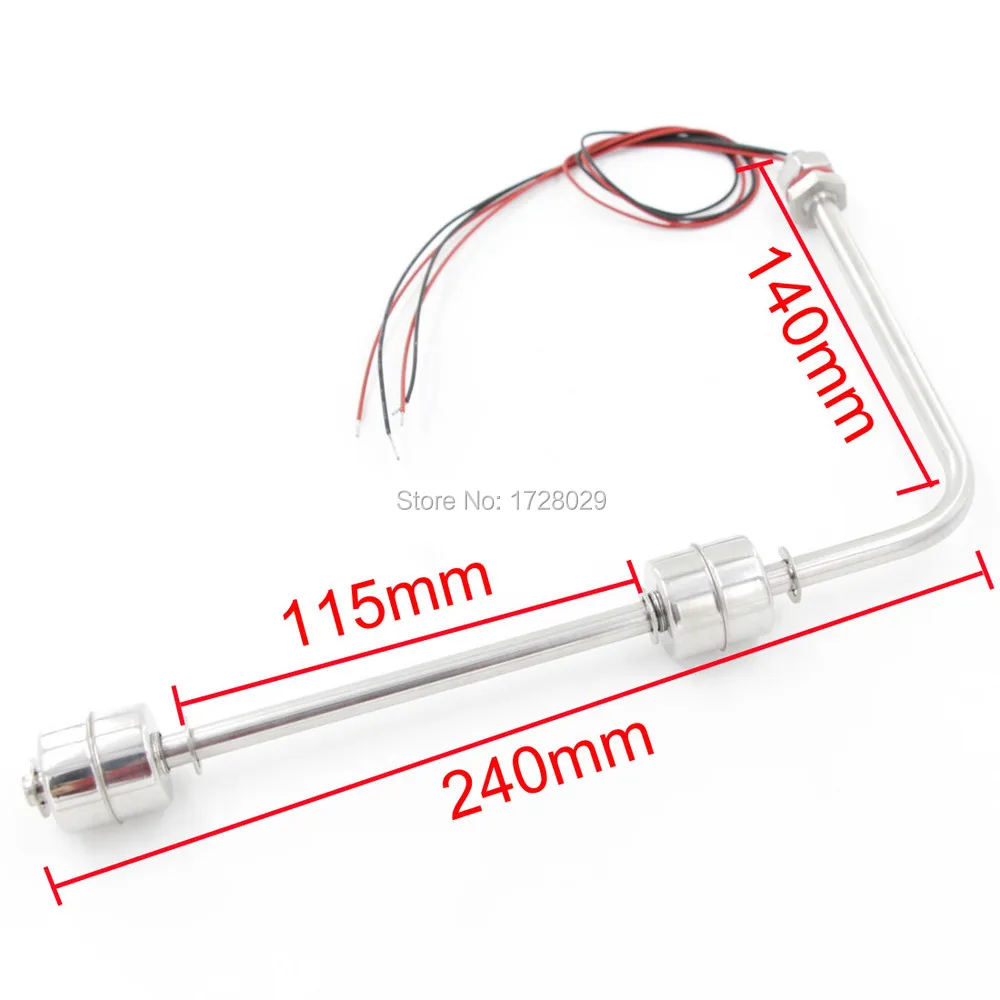 Изгиб поплавкового переключателя 140*240 мм из нержавеющей стали горизонтальный датчик уровня жидкости воды