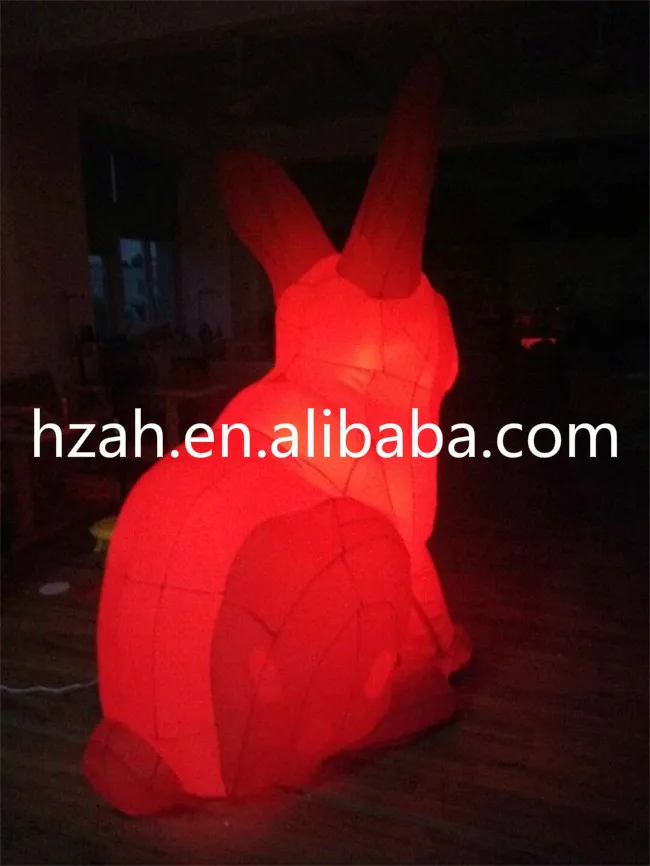 2 м надувные красный кролик мультфильм модель со светодиодной подсветкой