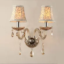 Модный хрустальный настенный светильник прикроватный настенный светильник короткий двойной ползунок настенный светильник источник света настенный светильник кристалл