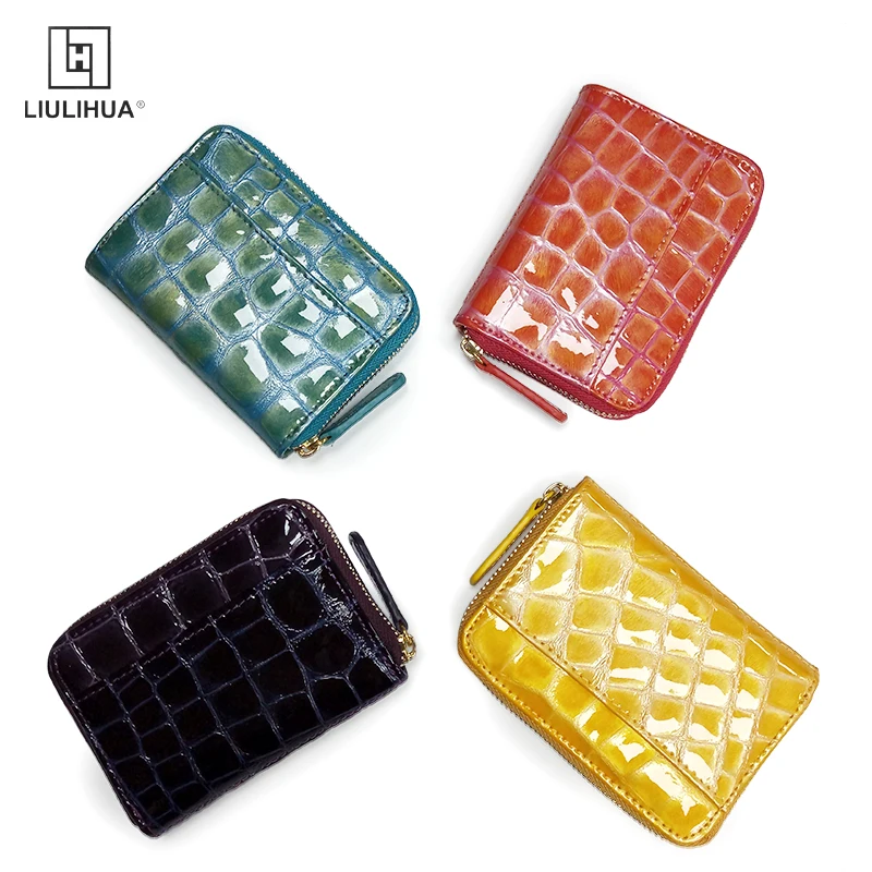

Slim Genuine Leather Wallet Credit ID Card Holder Purse Money Case Waterproof Women Mini Zipper Wallet Case Business Card Holder