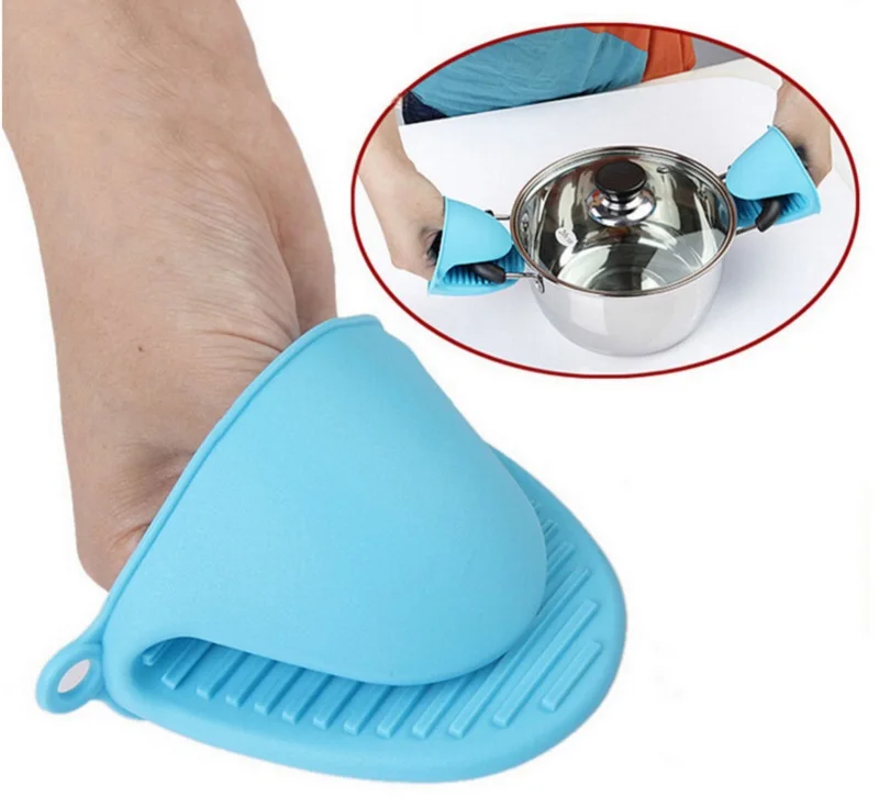 Silicone Heat Resistant Kitchen Gloves Clips Insulation Non Stick Anti