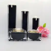 6pcs/lot 15/30/50g Black Empty Jar Bottle For Cosmetic Face Eye Essence Cream 30/50/100ml Makeup Beauty Cleanser Toner Emulsion
