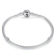 10 шт./лот с серебряным покрытием оснастки застегивающийся браслет-змейка Шарм Браслеты& браслеты для Европейский Бусины с большими отверстиями ювелирных украшений Hand-Made PP07