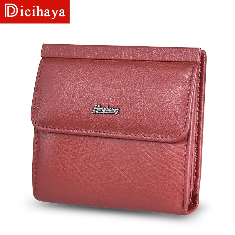 Online Women Wallets Small Fashion Brand Real Leather Purse Ladies Card Bag For Women 2019 Clutch Women Female Purse Money Clip Wallet