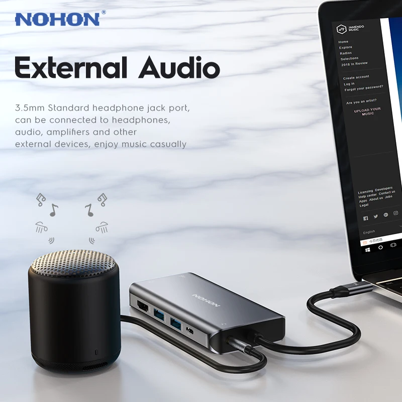 NOHON usb-хаб 3,0-Мульти USB C концентратор HDMI адаптер аудио NIC порт для MacBook huawei mate 20 Pro type C концентратор USB-C док-станция