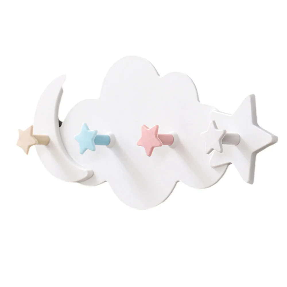 

14*29.8cm-Star Moon Cloud Shape Nail-free Hat Clothes Hooks Shelf Hanging Hanger
