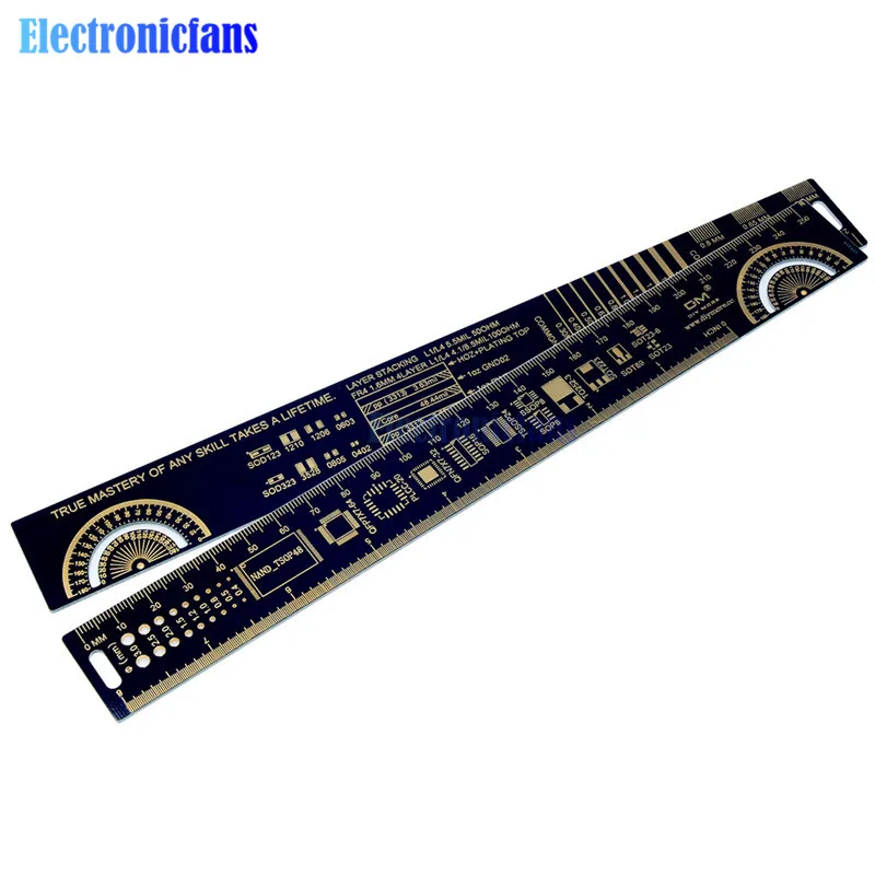 

25cm 10 Inch Multifunctional PCB Ruler Measuring Tool Resistor Capacitor Chip IC For Electronic Engineers Measuring Tool