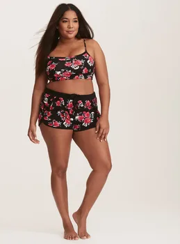 

2018 new arrival Bikinis Women swimsuit Plus Size xL-4XL two piece bandage shorts high waist Bathing maillot de bain S86241Y