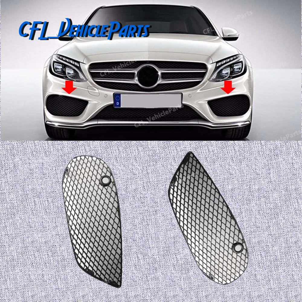 

Front Bumper Fog Lamp Foglight Area Grille Cover Trim L Or R 2058852523 2058852623 For Mercedes C300 2015-2016
