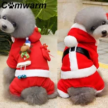 Comwarm новая зимняя одежда для домашних животных Рождественская Одежда для собак Санта костюмы для собак Одежда для домашних животных дизайн Одежда для домашних животных