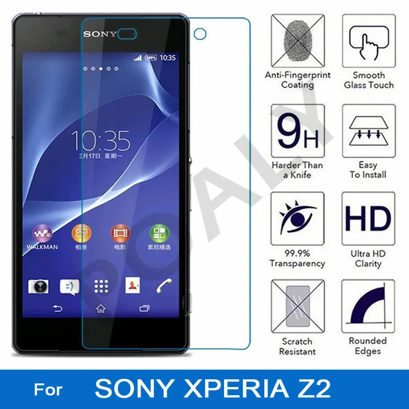 

Tempered Glass For Sony Xperia Z2 Screen Protector for sony xperia z2 d6503 d6502 L50w Protective Glass Film pelicula de vidro