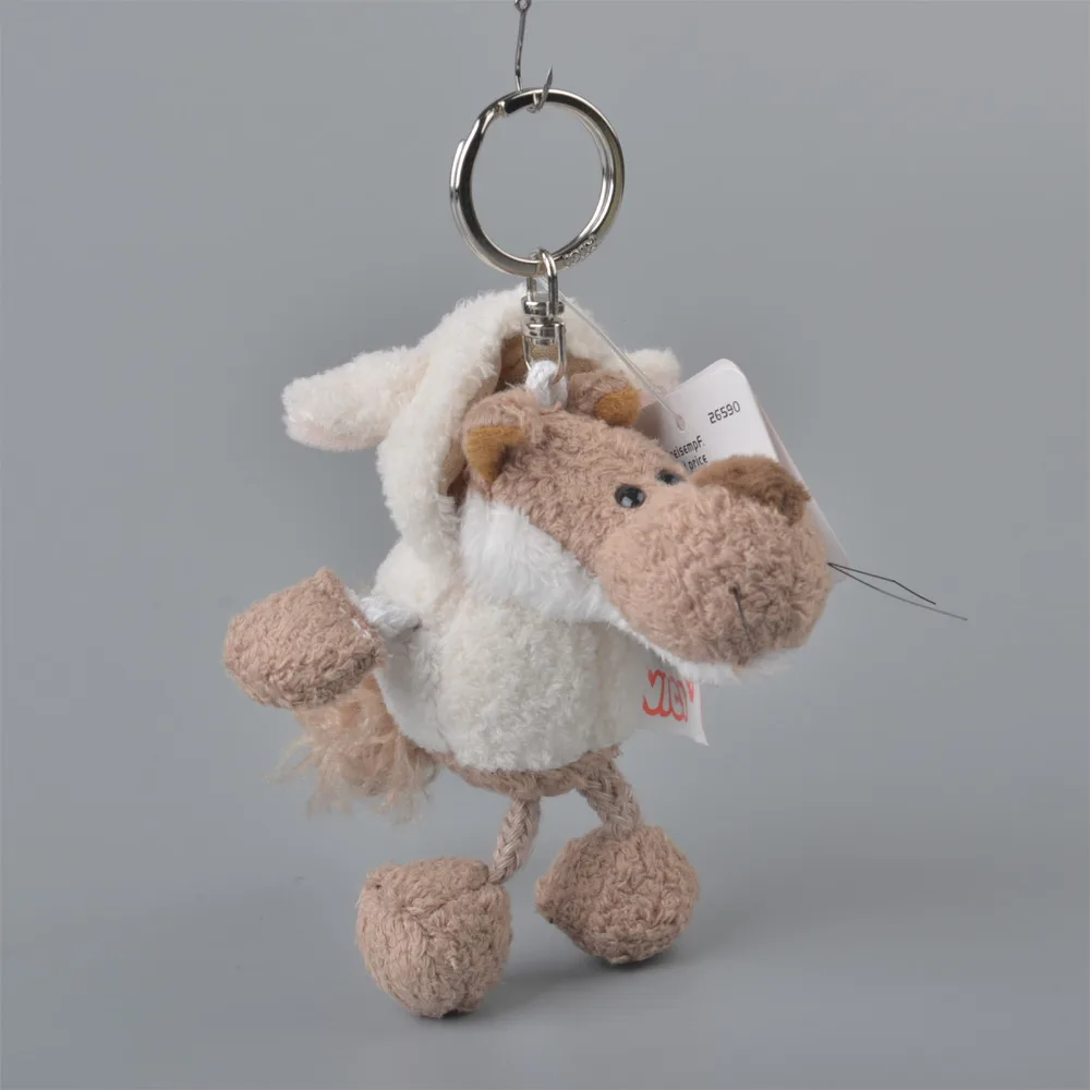 

5 Pcs White Cloth Wolf Pendant Stuffed Plush Keyring, Key holder / Keychain Gift Free Shipping