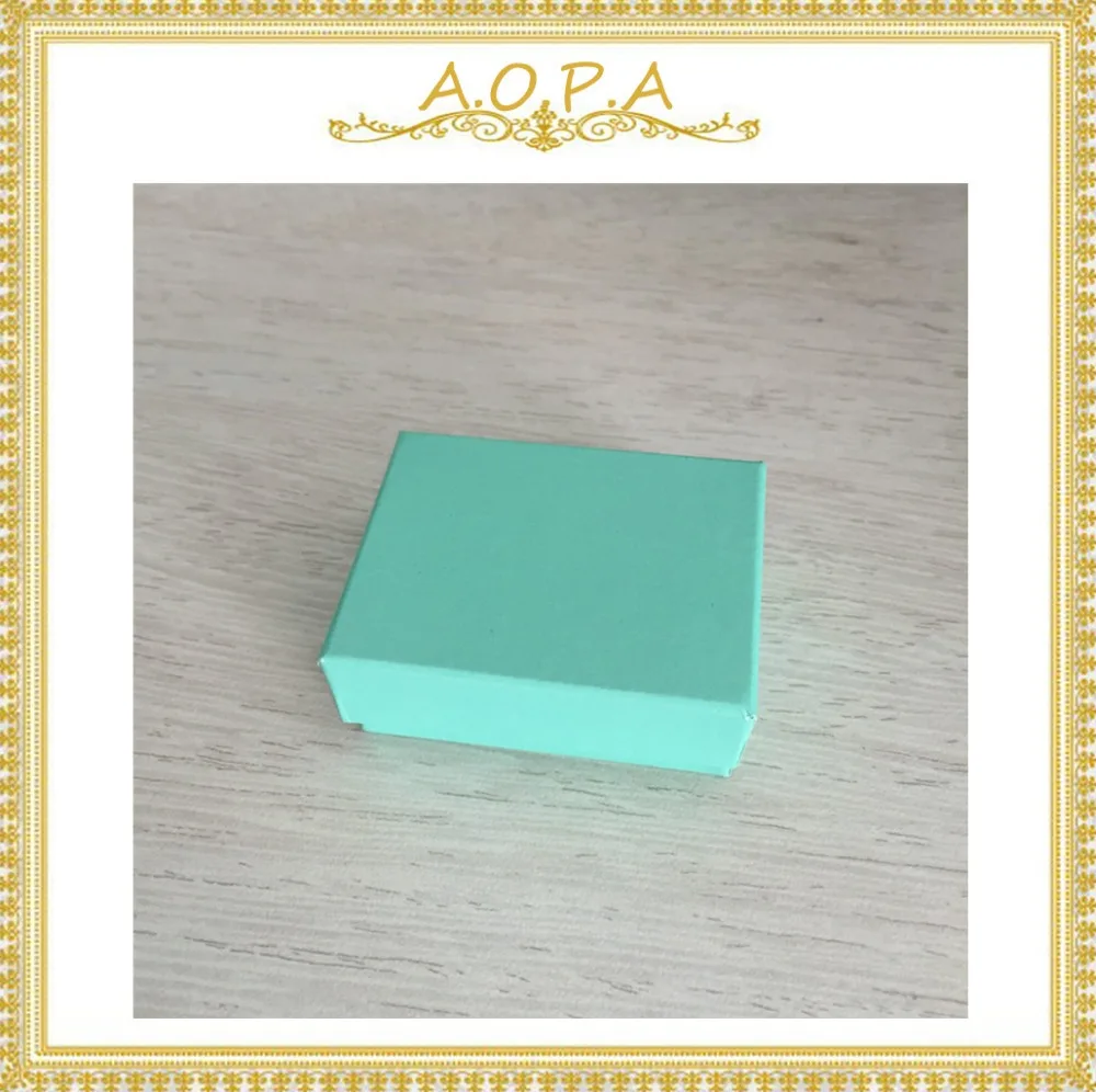 

#33 Teal 50pcs cotton filled fancy paper box for jewelry earring bracelet boxws