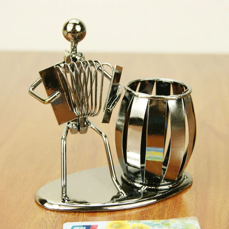 Creative Metal Musician Figurines Pen Holder Ornaments Stationery