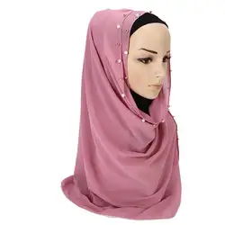 ЛИВА девушка хиджабы для женщин Женские Простые однотонные Длинные шаль платок женский день Обёрточная бумага простой хиджаб