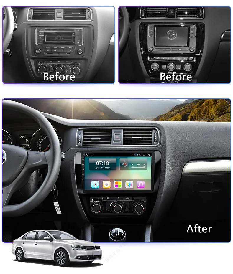 Discount 10.1" 2.5D IPS Android 8.1 Car DVD GPS Player For VW Sagitar 2012 2013-2018 Car Radio Stereo Head Unit with Navigation 4