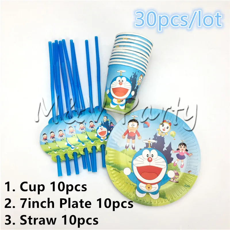30 шт./лот Cartonn Doraemon тема партии одноразовая посуда набор бумажный стаканчик