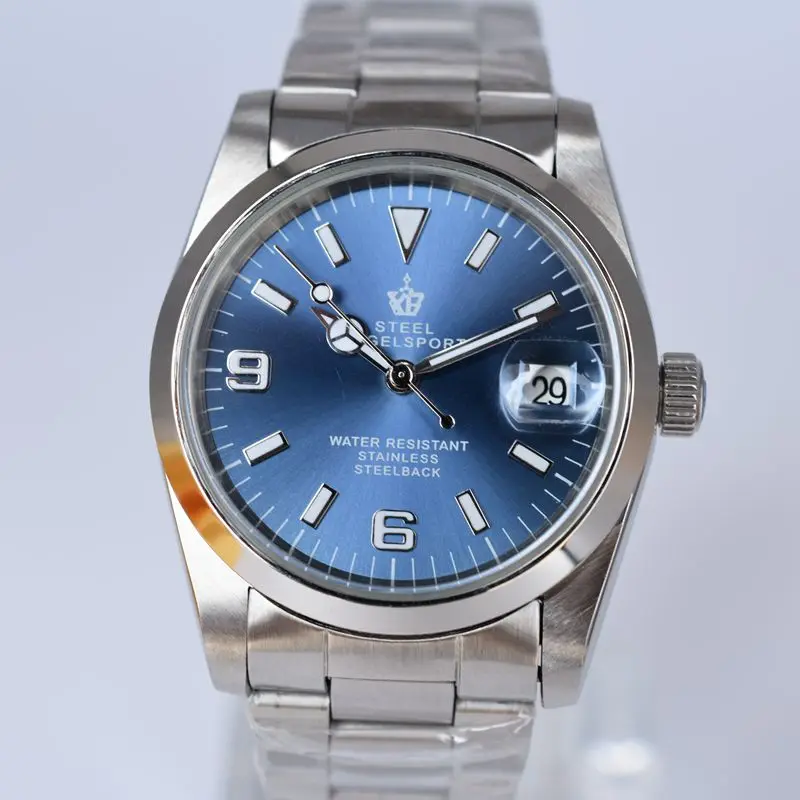 STEELBAGELSPORT классические, автоматические механические часы из нержавеющей стали, мужские часы, лучший бренд, роскошные часы, деловые мужские часы - Цвет: Синий