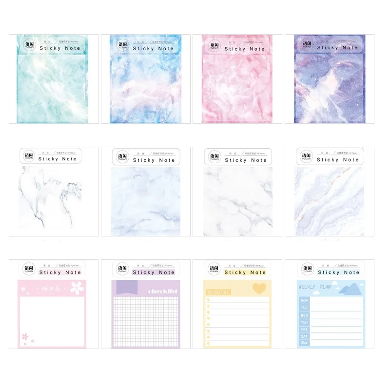 24 шт. натуральная мраморная Памятка звездная звезда Sakura sticky notes To do list planner