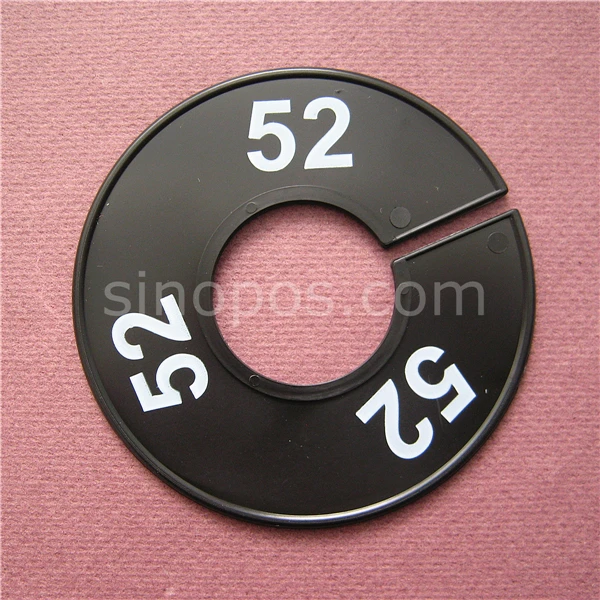 

Round Black Size Dividers 9cm Pre-printed, hangrail regular sizes divider, clothes hanger accessories size markers disc display