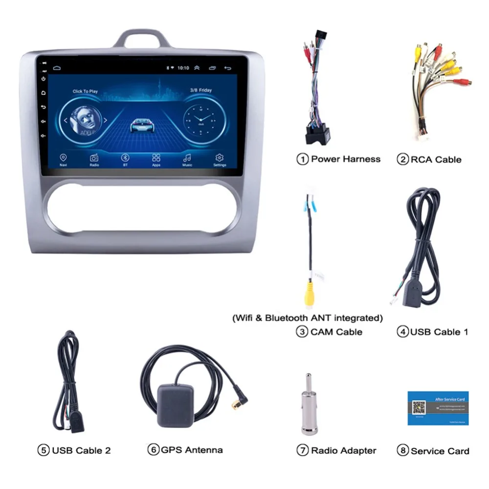 Cheap Super Slim Touch Screen Android 8.1 radio GPS Navigation for Ford Focus AT 05-12 headunit tablets Stereo Multimedia Bluetooth 1