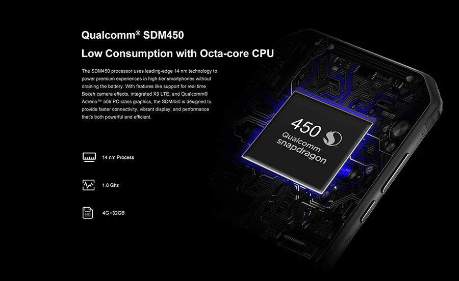 AGM A9 IP68 водонепроницаемый мобильный телефон 5,9" HD 18:9 4 Гб ОЗУ 32 Гб ПЗУ Qualcomm SDM450 Восьмиядерный 5400 мАч отпечаток пальца тип-c NFC