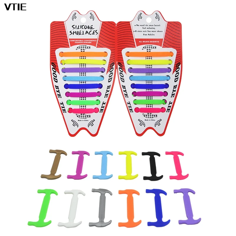 

Patented Shoelaces Elastic Silicone Shoe Laces Untied Student Wild Sports Trend Lazy Creative Laces Shoes Accessories 16Pieces