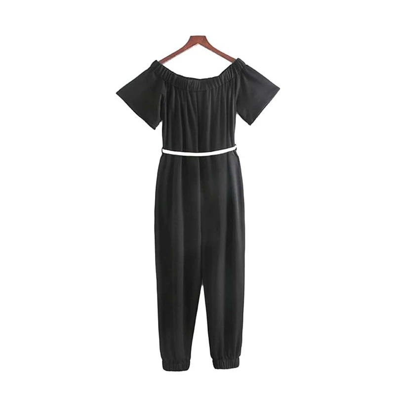 خمر أنيق الصلبة مع الزنانير حللا النساء 2019 الأزياء مائل الرقبة قصيرة الأكمام السيدات السروال القصير عارضة داخلية فام