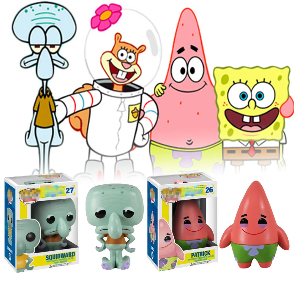 

Funko Pop Models Patrick Star and Squidward Quincy Tentacles America Cartoon Action Figurine Toys Collectibles Gift For Children